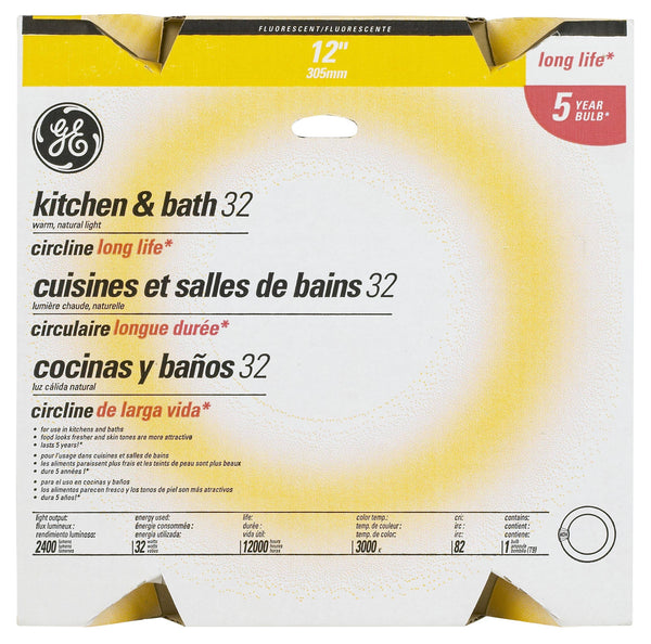 G E Lighting 11085 GE32W Circline Kitchen & Bath Bulb, 32 W, 12"